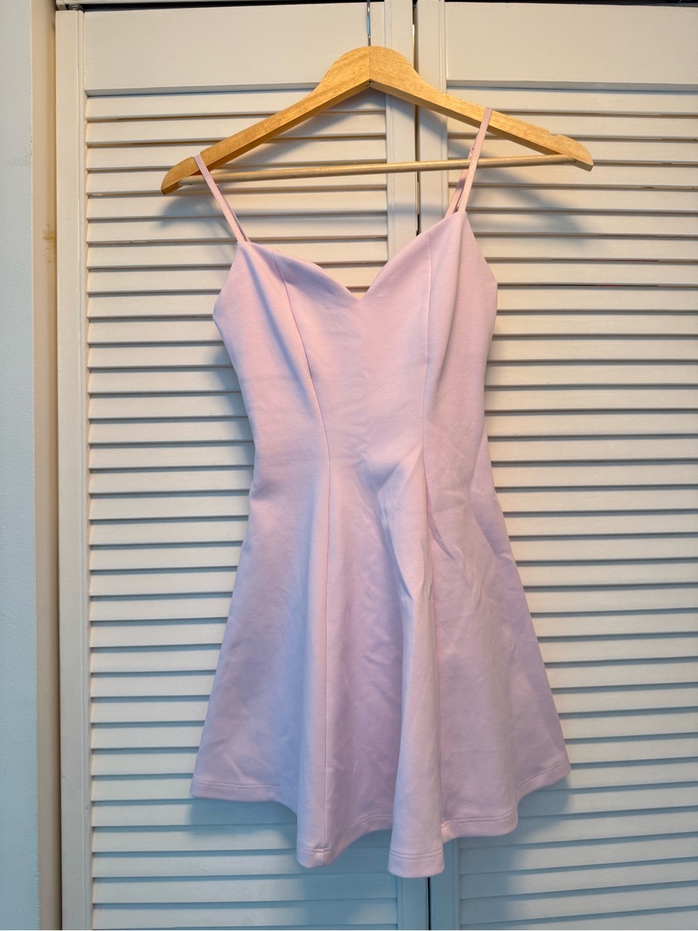 Zara Light Pink Spaghetti-Strap Fit & Flare Mini Dress